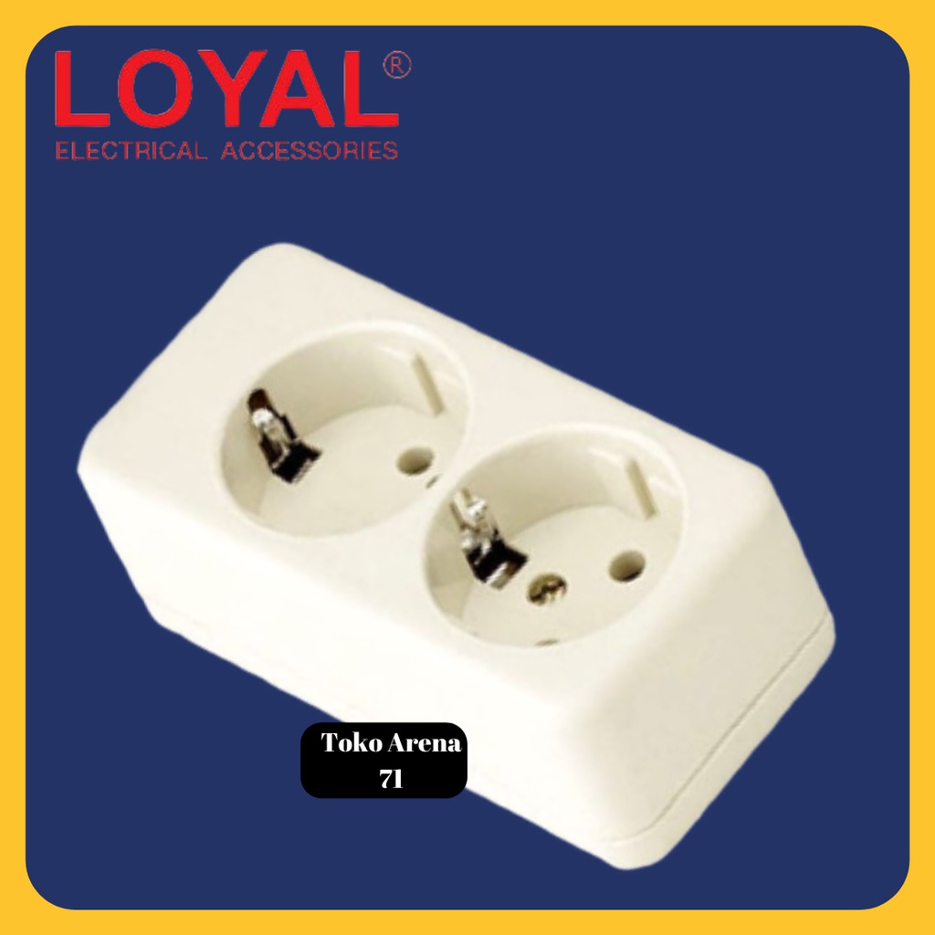 Stop Kontak LOYAL / Terminal LOYAL 2 Lubang LY-902 - Stop kontak Arde LOYAL LY902
