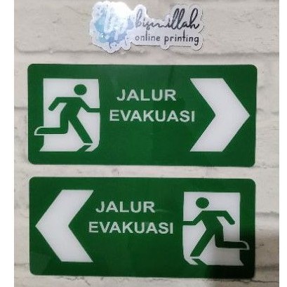 

Akrilik jalur evakuasi uk 27*12 cm print UV