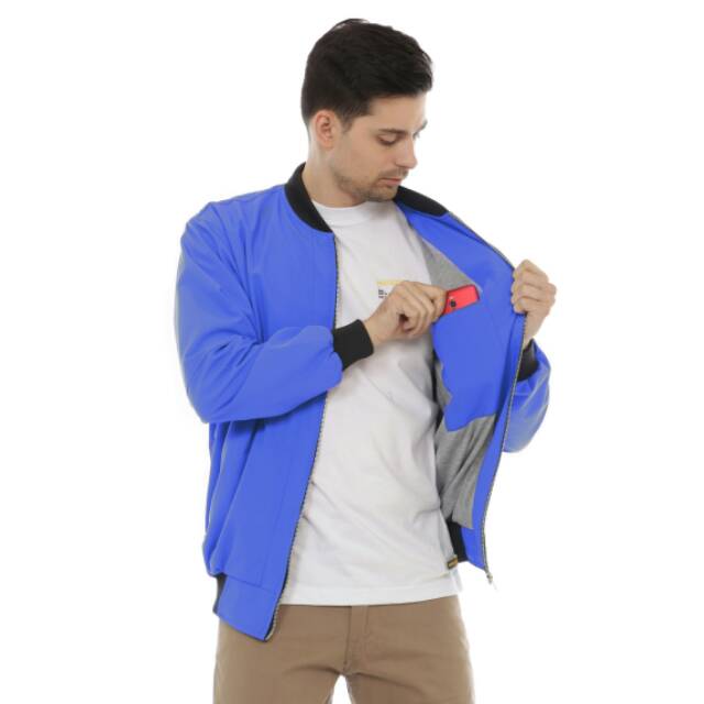 JAKET BOMBER BIRU EMWE Premium