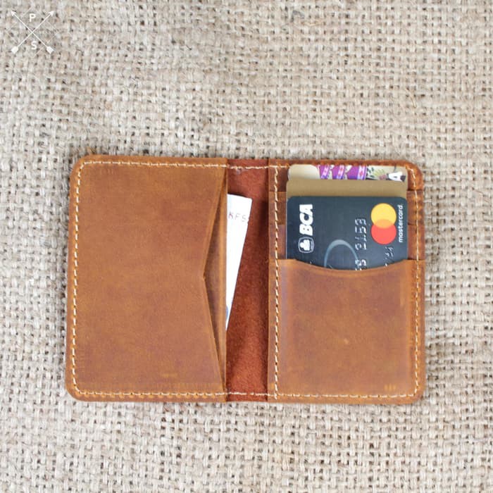 Dompet Mini Tempat Kartu ATM Smart Slim Wallet Credit Card Holder Bahan Kulit Asli