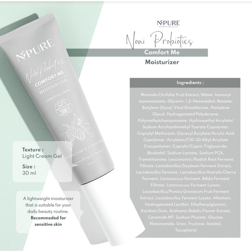 NPURE NONI PROBIOTICS &quot;COMFORT ME&quot; MOISTURIZER