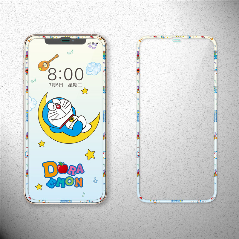 Stiker Tempered Glass Gambar Doraemon 3d Untuk Iphone 11 Pro Max 6 7 8 Plus Xs Xr Se2 Shopee Indonesia