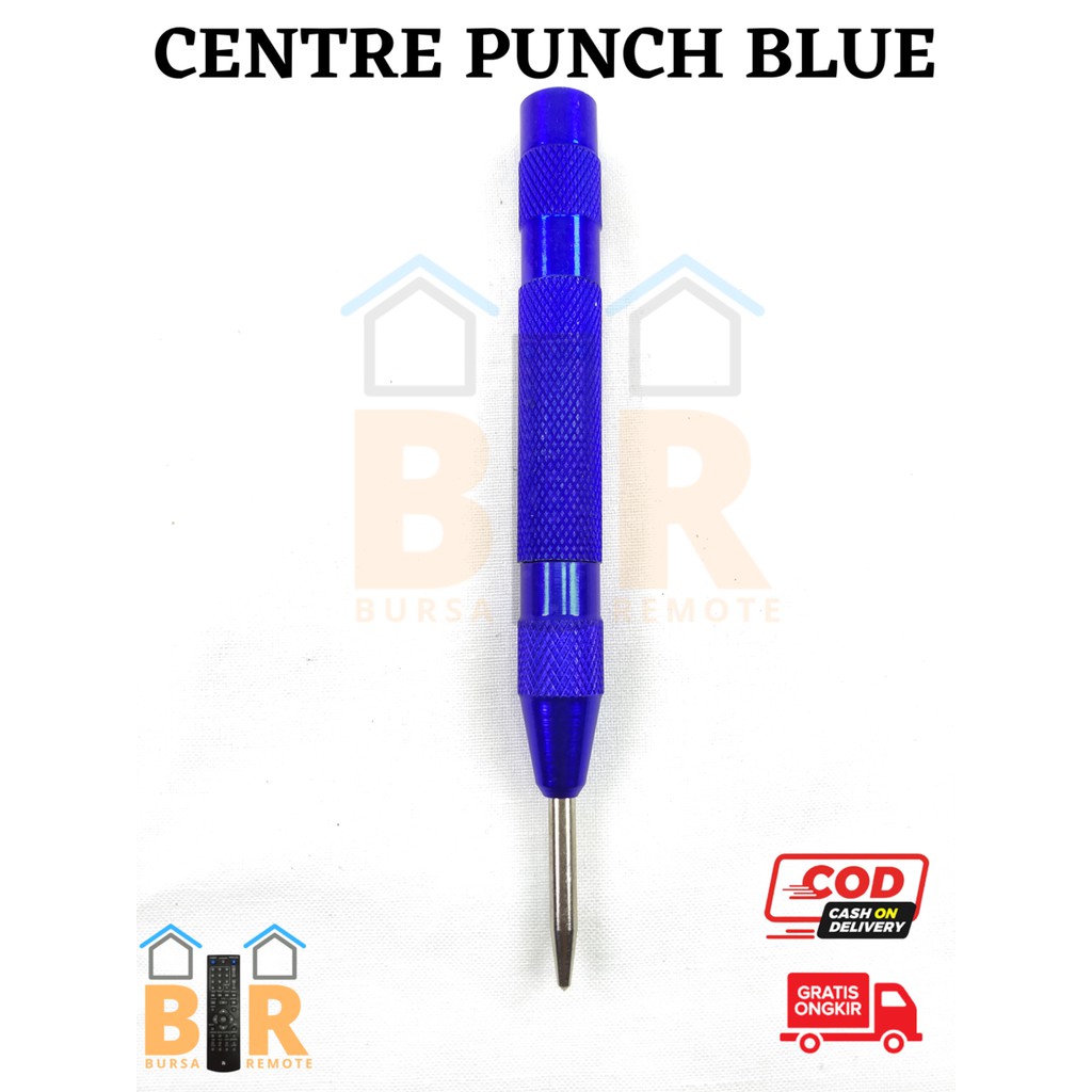 Penanda Titik Bor / Center Punch biru blue