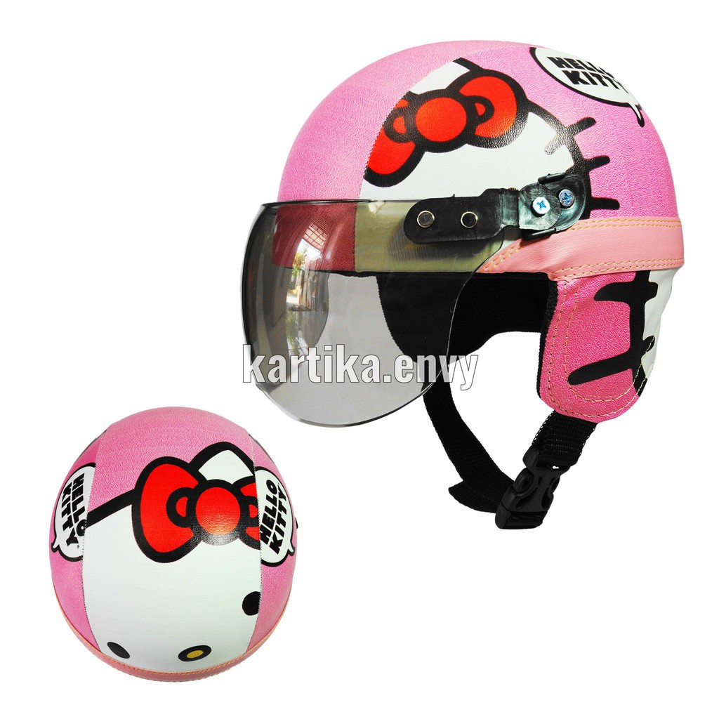 SUPER Helm Anak Balita Retro Hello Kitty