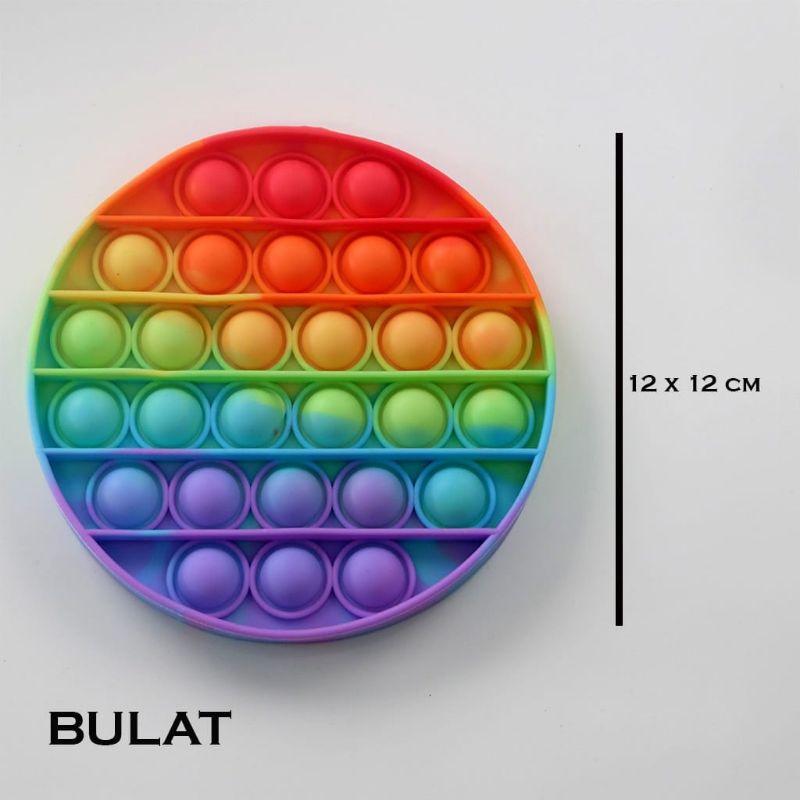 BUBBLE POP IT FIDGET TOY RAINBOW JUMBO /MAINAN EDUKASI ANAK KARAKTER PUSH POP IT-Bulat