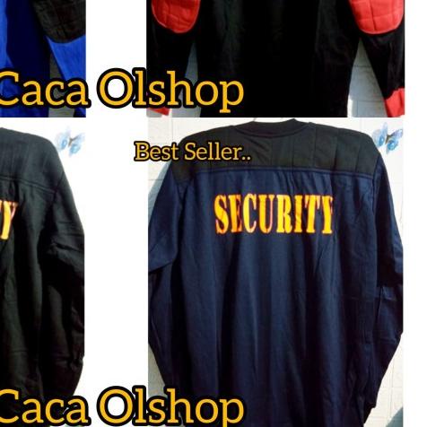 Kaos Satpam Security Lengan Panjang - Hitam Merah, M
