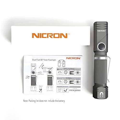 NICRON B74e - Mini Twist 90-degree Magnetic Tail Flash Light