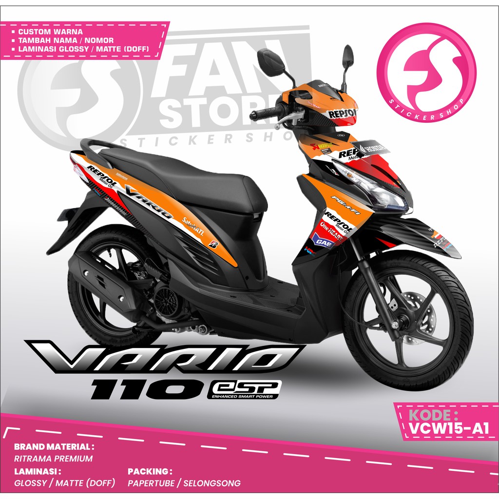 Decal Sticker Motor Vario Fi 110 - Dekal Motor Vario 110 Fi - KODE : VCW15