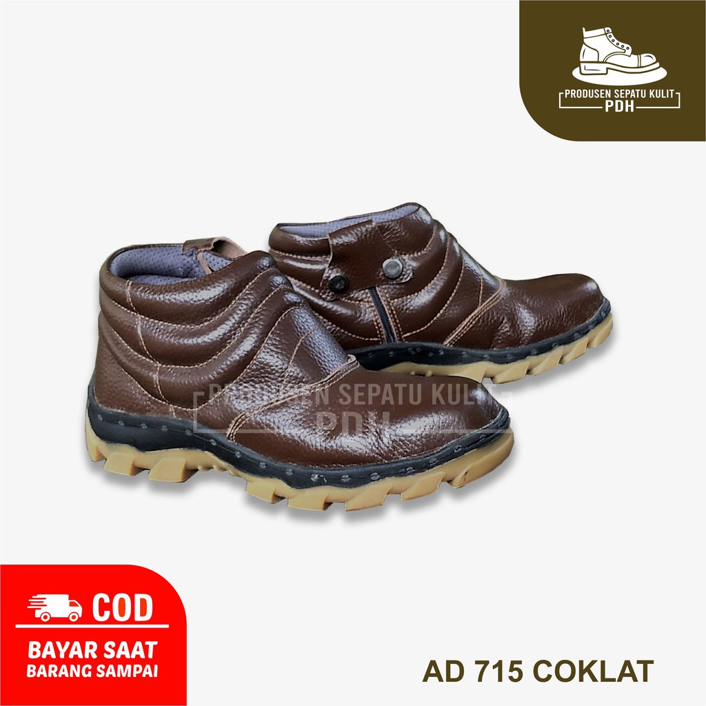 SUPER SALE SEPATU  KULIT SAPI ASLI SAFETY ANTI SLIP OIL RESIST TERKENAL KUALITASNYA – AD 715