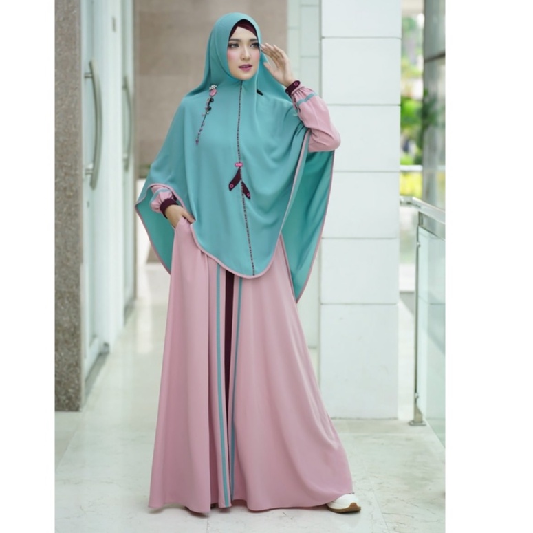 GAMIS IBU AULIA FASHION 2022 FANIA PINK JUGLE GREEN DRESS BAJU BUSANA MUSLIM TERBARU BEST SELLER SET