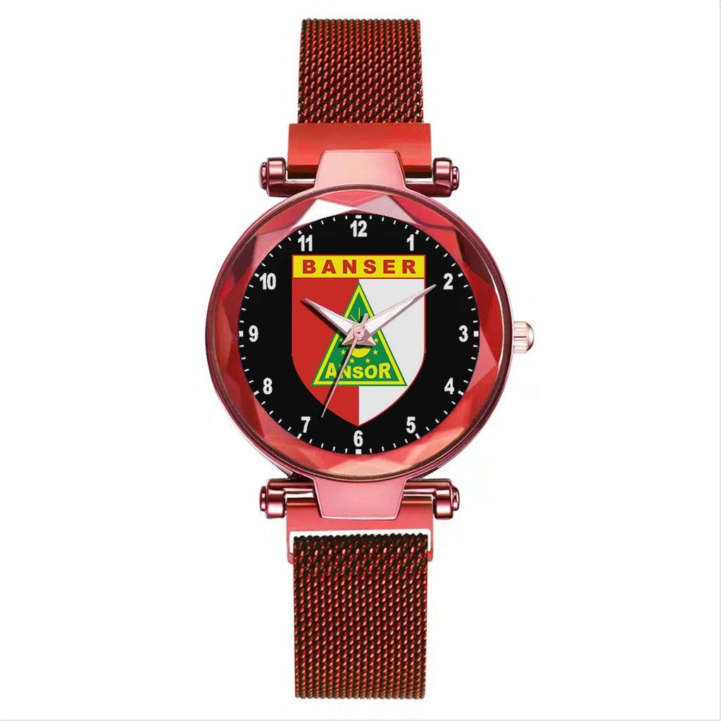 Jam Tangan Wanita Custom - BANSER/ANSOR MOTIF 1 Free Box &amp; Batre Cadangan