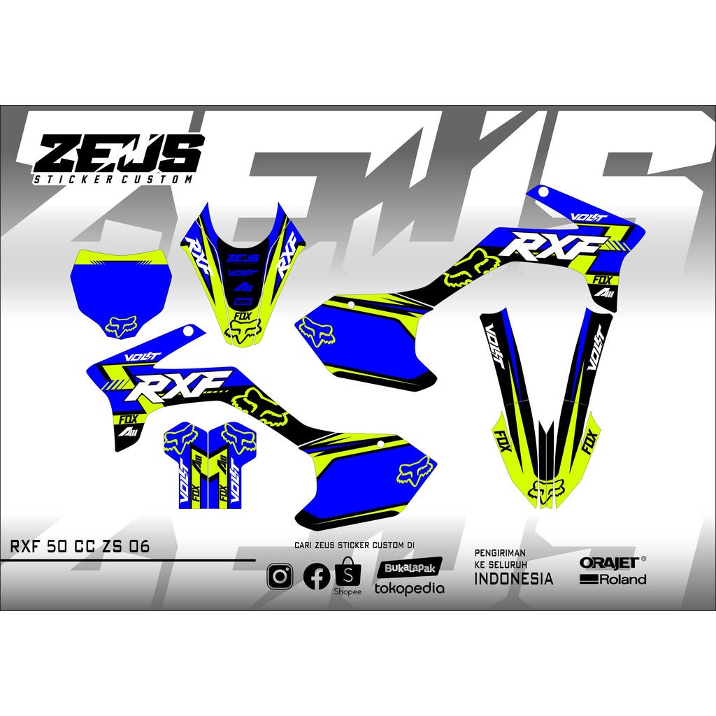Decal Sticker - Stiker Dekal Rxf 50cc Mini Trail Zeus SC 06