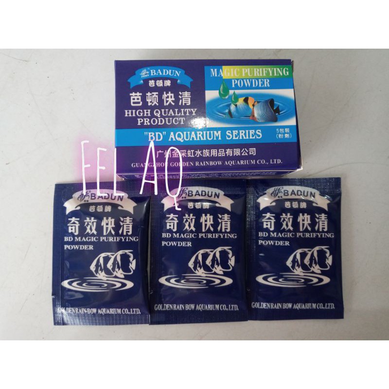 Badun Magic Purifying Powder 5g BD Bubuk Penjernih Air Saset Sachet Aquarium Kolam Aquascape