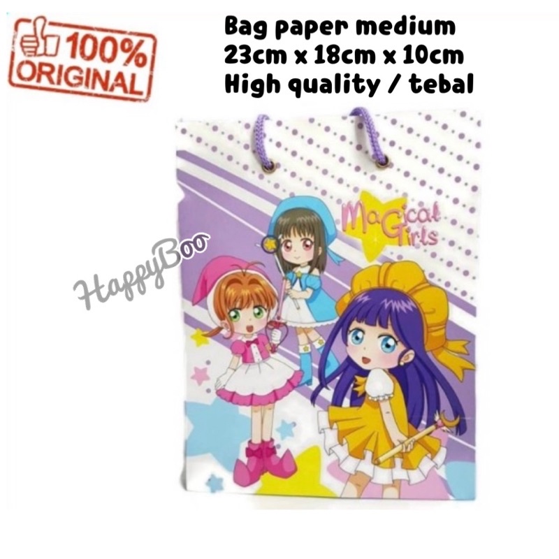 bag paper medium sedang goodie bag kiky magical cardcaptor sakura 23x18x10cm girl tali b sedang