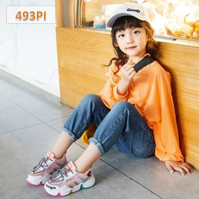 Sepatu Anak Sneakers Crosby Rainbow Fashion Korea Cewek Cowok (493)