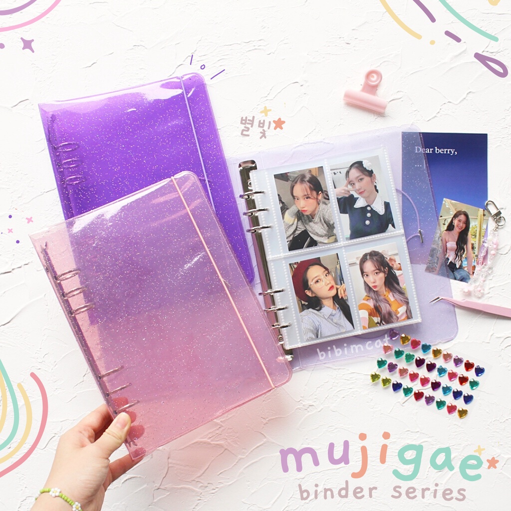 Mujigae Series Binder A5 / Case Binder PC Photocard Cover Glitter 6 Ring
