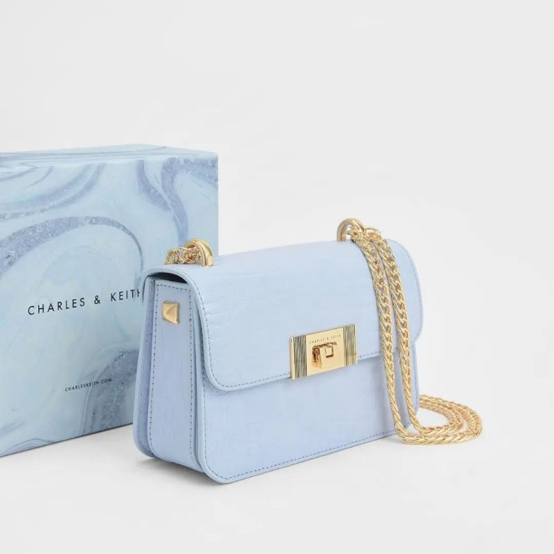 CK GIFTSET C-Capsule Collection: Alia Chain-Strap Tweed Crossbody Bag INCLUDE BOX