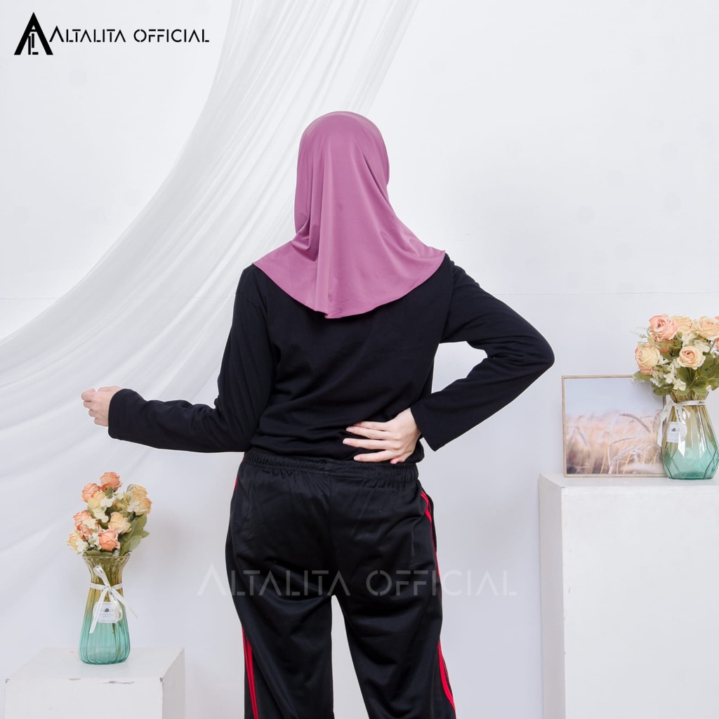 Altalita - Kerudung Sporty Instant pet Bahan Jersey Spandek Polos Premium Cocok Untuk Sekolah Olahraga dan Sehari-Hari