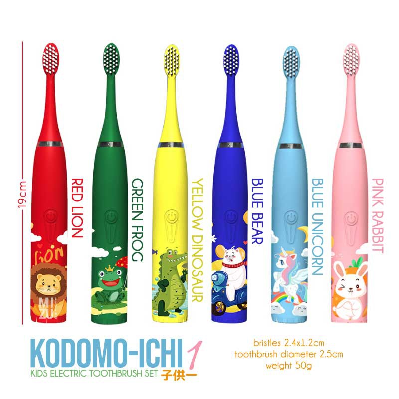 MIZU KODOMO-ICHI Kids Electric Toothbrush Sonic Vibration Sikat Gigi Anak Elektrik USB RECHARGEABLE