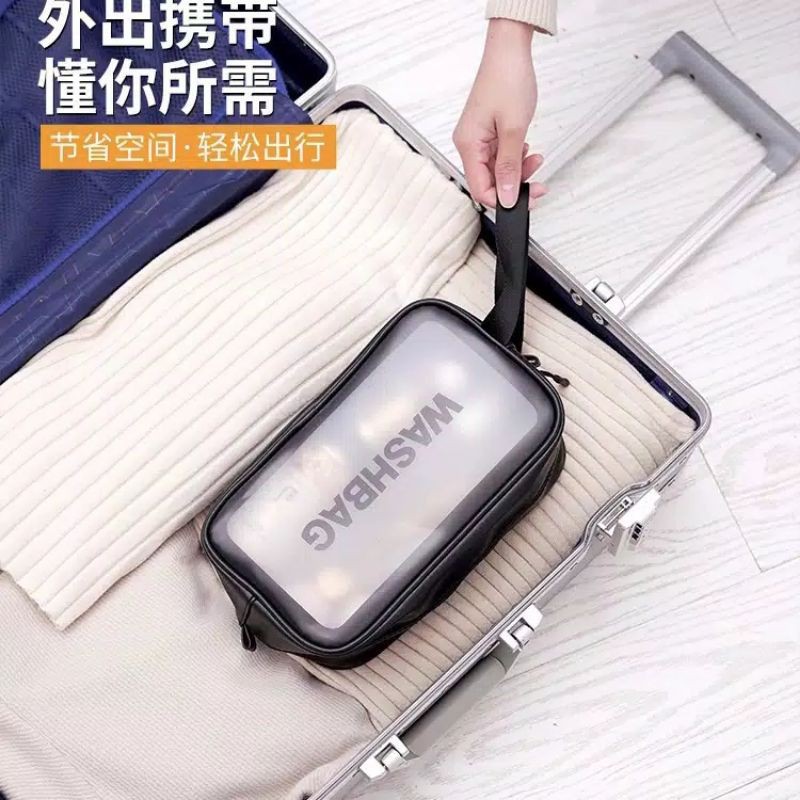 Dompet Kosmetik Transparan Washbag Toiletry Waterproof pouch Makeup Transparant Travel