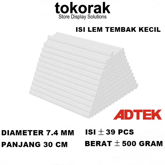 ISI REFILL LEM TEMBAK ADTEK KECIL BENING 30 CM - LEM BAKAR - GLUE GUN