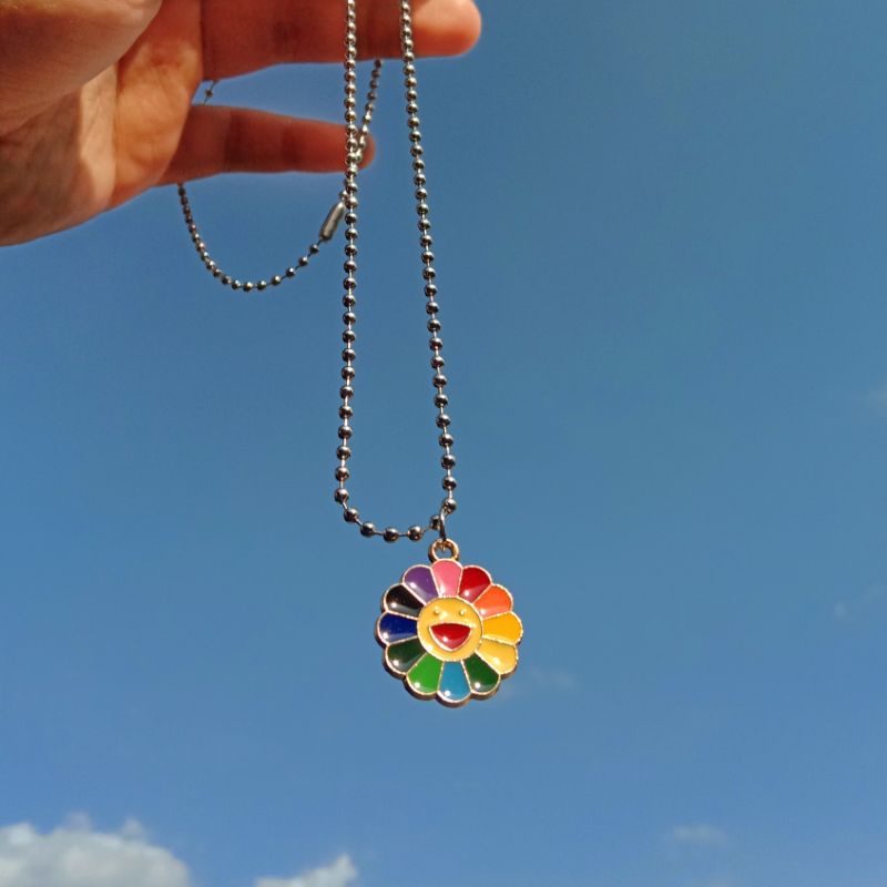 TAKASHI MURAKAMI NECKLACE~KALUNG MATAHARI TERSENYUM WARNA-WARNI