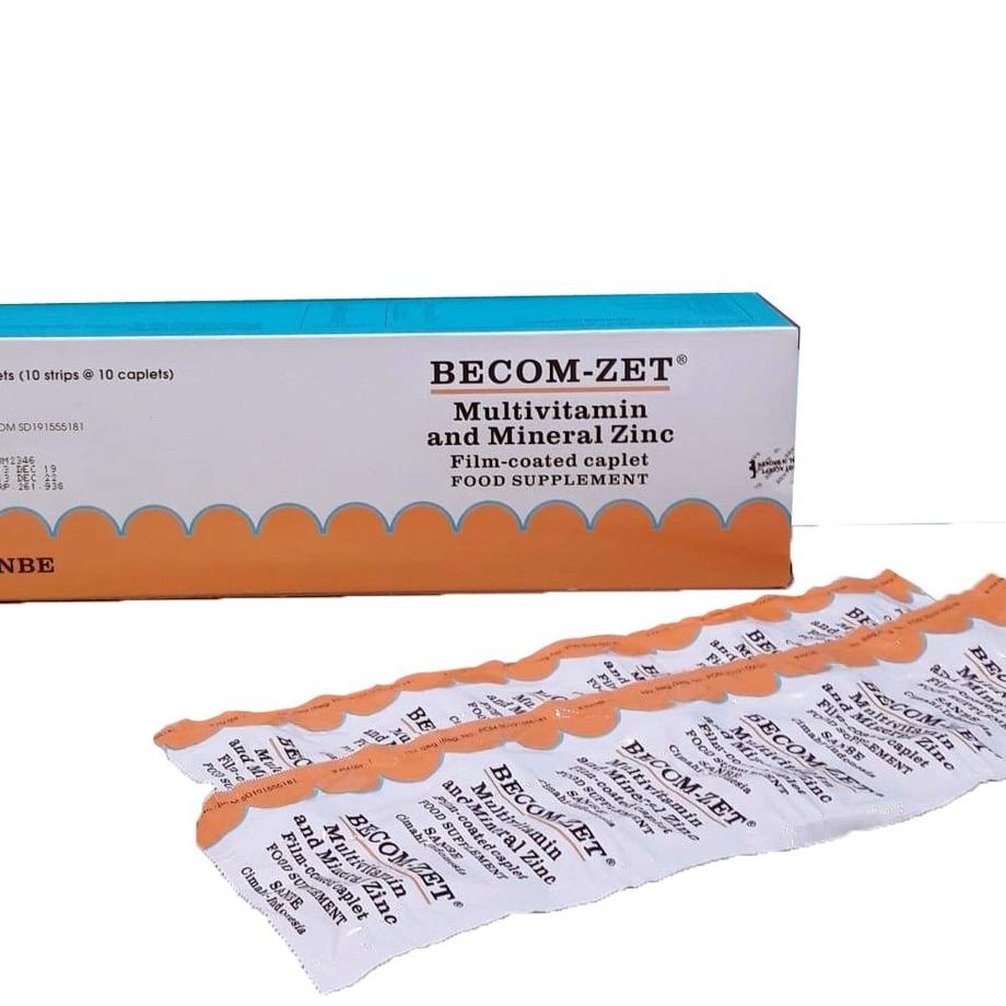 [PRODUK VTKHC] BECOM ZET 1 STRIP 10 KAPLET SALUT FILM READY Multivitamin Mineral Zinc Vitamin C E B 