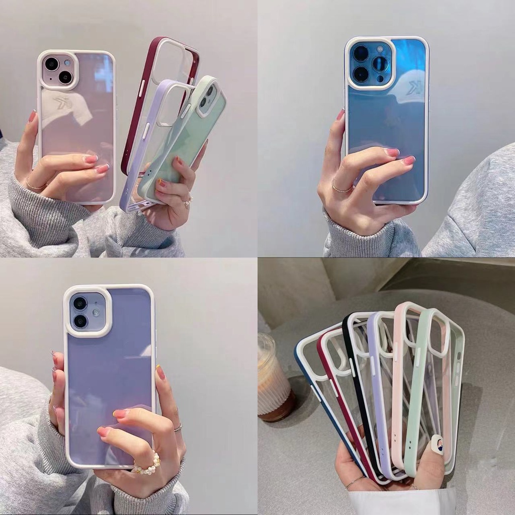 Hard Case Bahan Silikon Akrilik Transparan Tahan Banting Untuk iPhone 14 Pro Max 13 Pro Max 11 12 Max 13Pro