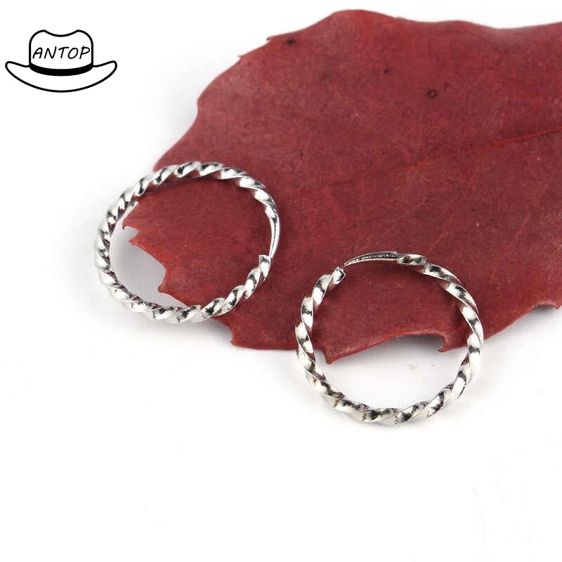 925 Sterling Silver Hoop Earrings Aksesoris Perhiasan Fashion Wanita Korea Italia ANTOP