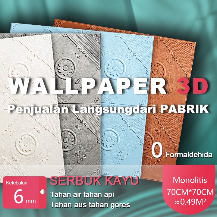Self-Adhesive 3D Tiga Dimensi Stiker Dinding Kamar Tidur Wallpaper Ruang Tamu Bergaya Eropa Hangat T
