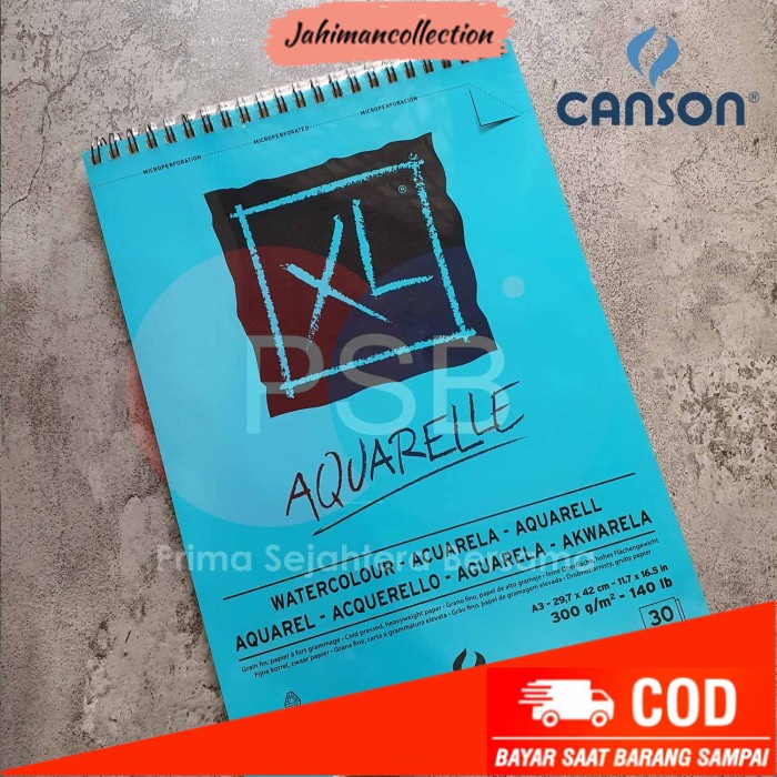 

✨ BISA COD ✨ CANSON XL Aquarelle A3 Watercolour Pad / Buku Cat Air / Buku Gambar