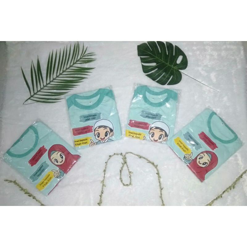 KAOS ANAK MUSLIM KARAKTER DAKWAH ISLAMI HIJAU TOSCA