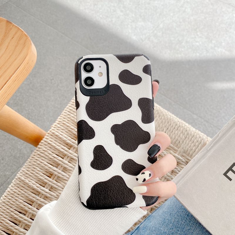 Cow Pattern Soft Case OPPO A31 A9 A5 A33 A53 2020 A7 A5S A12 A11K A91 Reno 3 5 A3S Realme C1 X XT F9 Pro A83 A57 A39 F1S A52 A92 K3 K5 Black And White Casing Xiaomi Redmi Note 8 Pro 9