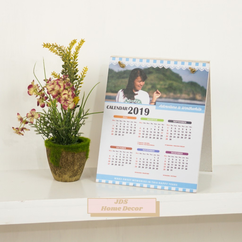 

Kalender Meja tahun 2019 request foto gambar keluarga shabbychic