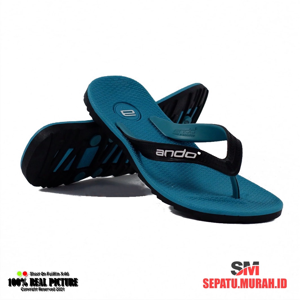 Sandal japit cowok dewasa model casual distro bahan karet lentur Ando Thunder 38-42