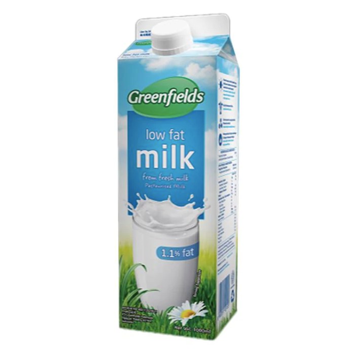 

GREENFIELDS LOW FAT MILK 1L