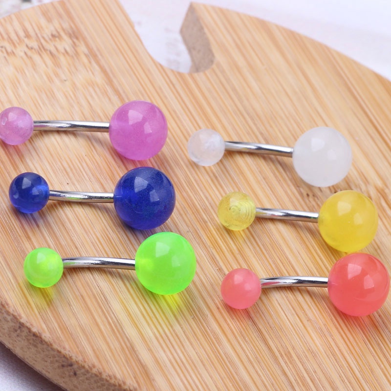 1pc Anting Tindik Perut/Pusar Bahan Stainless Steel Akrilik Luminous Dengan Untuk Wanita