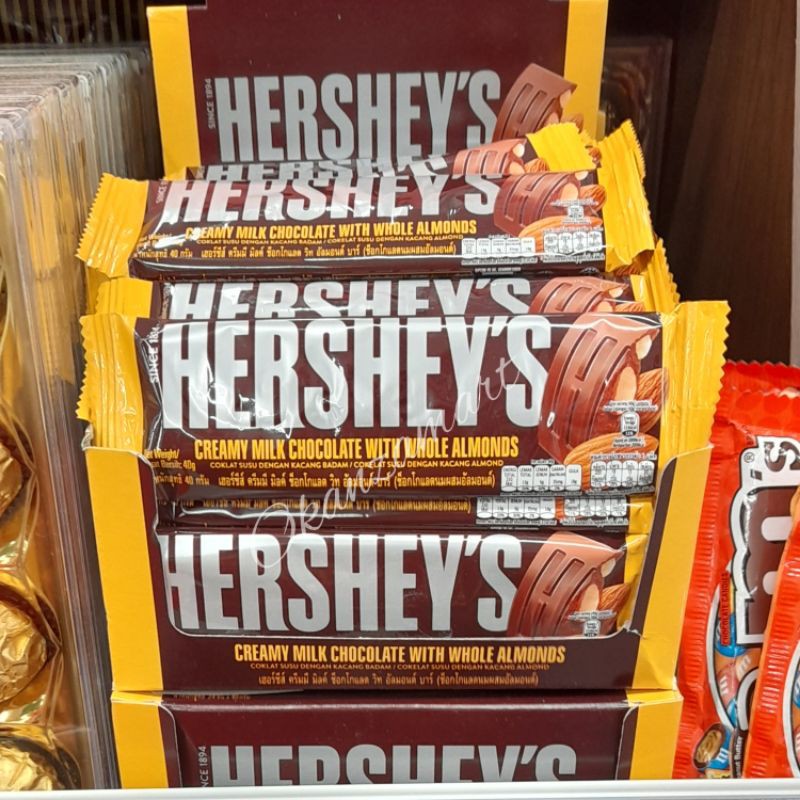 

Hershey's Hersheys Creamy Milk Choco Whole Almonds 40gr