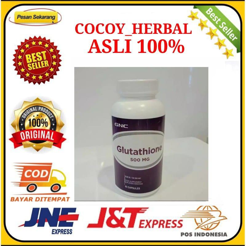 GNC L-GLUTATHIONE ANTIOKSIDAN 500MG ANAK AUTIS INSULIN LANSIA STRESS LEMAK HATI 50 TABLET