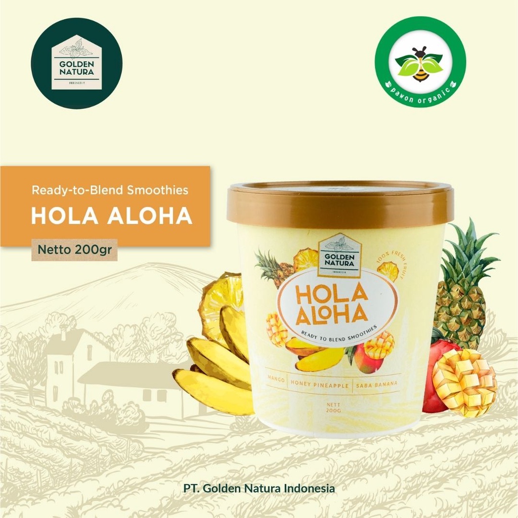 

Premium Ready-to-Blend Hola Aloha Smoothies | GOLDEN NATURA Smoothies Buah Beku