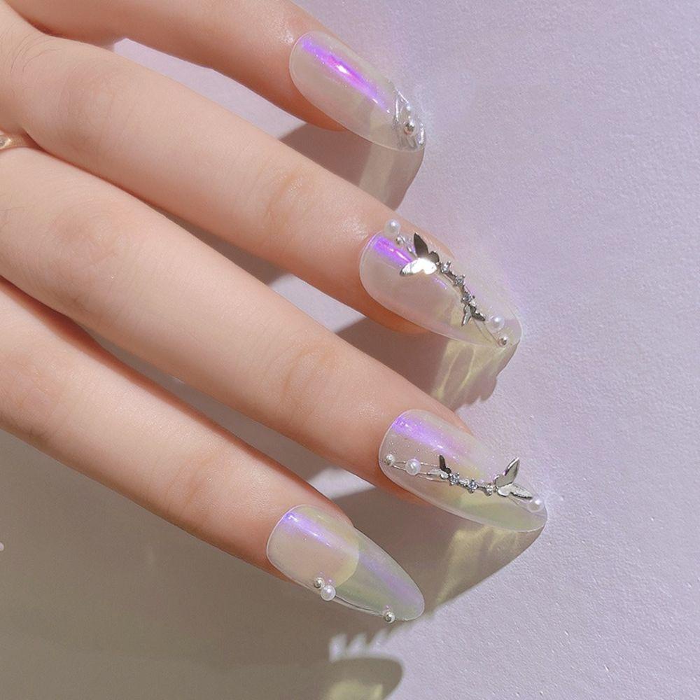 MXBEAUTY Nail Art Berlian Korea Logam Pesona Peri Kupu-Kupu Cahaya Mewah DIY Dekorasi Nail Art