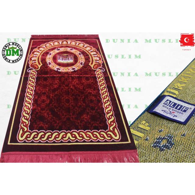 Sajadah Alif Turkey Turki Original Bahan Bludru Dunia Muslim