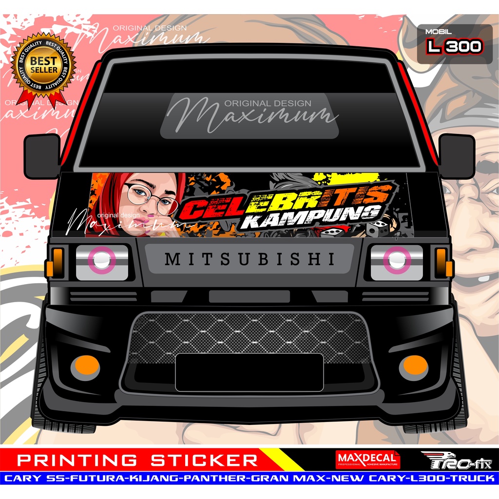 Sticker Kabin Depan Mobil Pickup L300 / Decal sticker Kabin Depan  L300 custom-Maximum-AB03