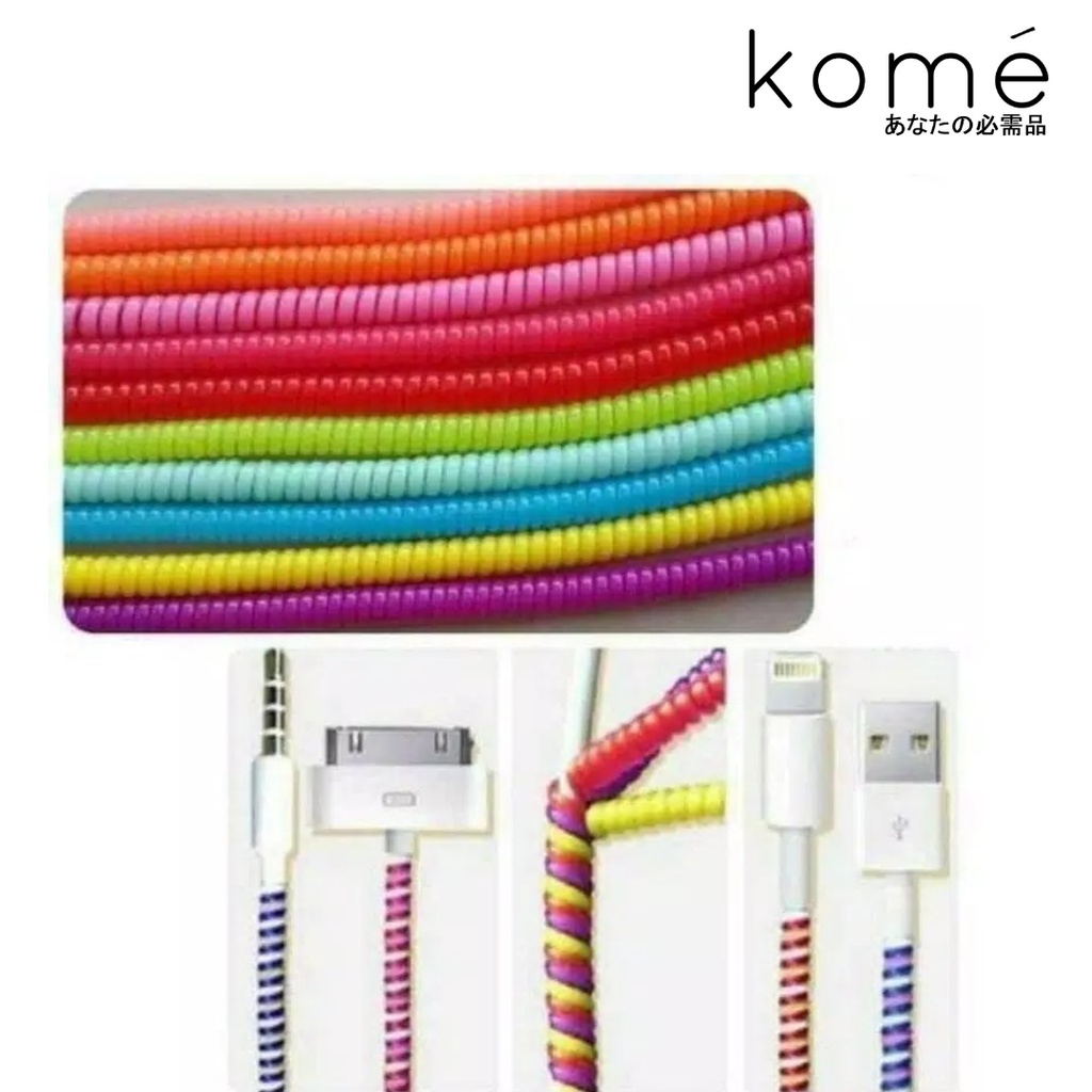 Solid Spiral Pelindung Pelapis Kabel /  1warna cord cable protector / Pelindung Kabel Warna Warni