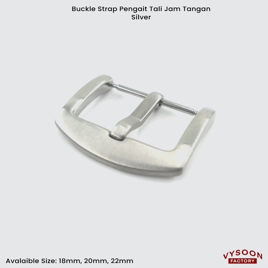 Pin Buckle Jam Tangan Silver Watch Strap Solid Stainless Steel 20mm