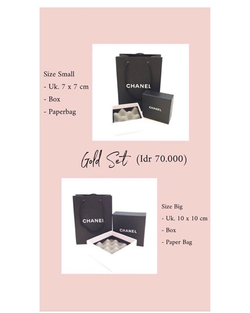 

box chanel + paper bag chanel