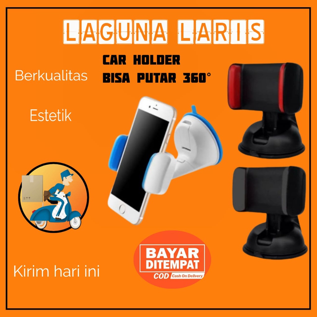 Stand Car HandPhone Cup Holder Universal hp Kaca Putar Rotasi 360 Derajat HP Mobil