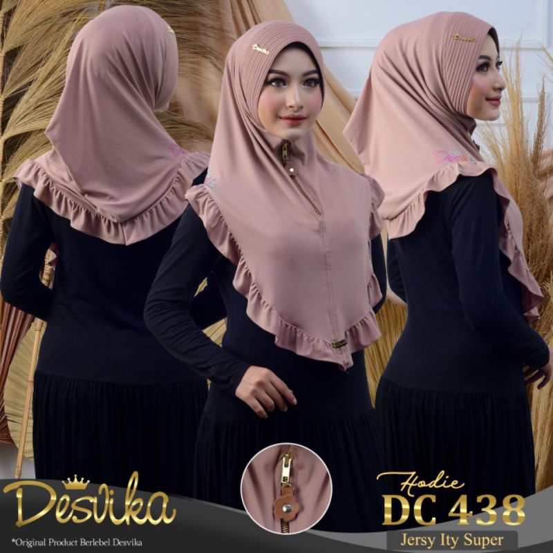ORI DC HIJAB KHIMAR BERGO HOODIE REMPEL ZIPPER 438 DESVICA PREMIUM ORIGINAL DESVIKA JILBAB KERUDUNG 
