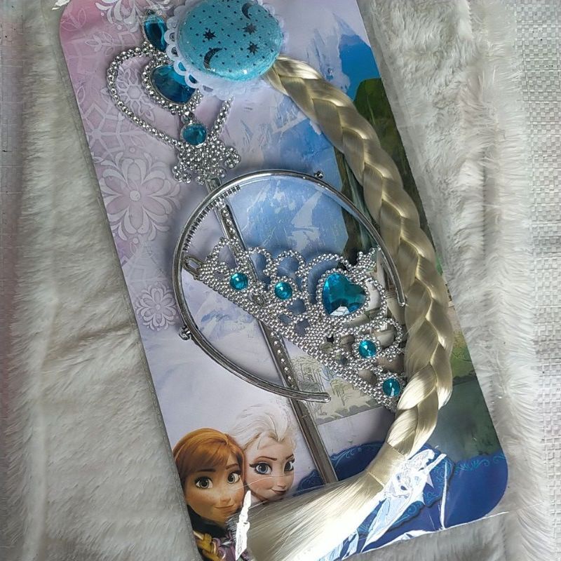 JKSNASEMKA22 - AKSESORIES FROZEN 3IN1 [ TONGKAT+RAMBUT+MAHKOTA ] TERLARIS-2