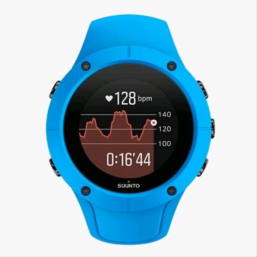 Jam Tangan Pria Suunto Spartan Trainer Wrist HR Blue Digital Rubber Original Murah Berkualitas